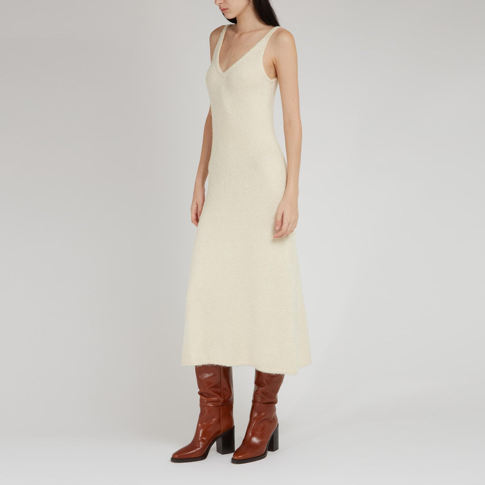 White silk "Downs" dress