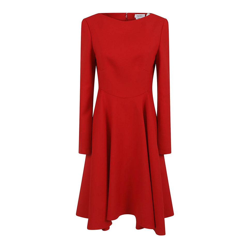 Abito in tessuto rosso 848900 QJAAA6610 ALEXANDER MCQUEEN