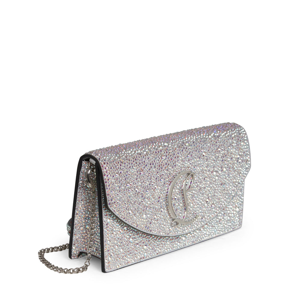 Portafoglio a tracolla ''Loubi 54'' in glitter argento