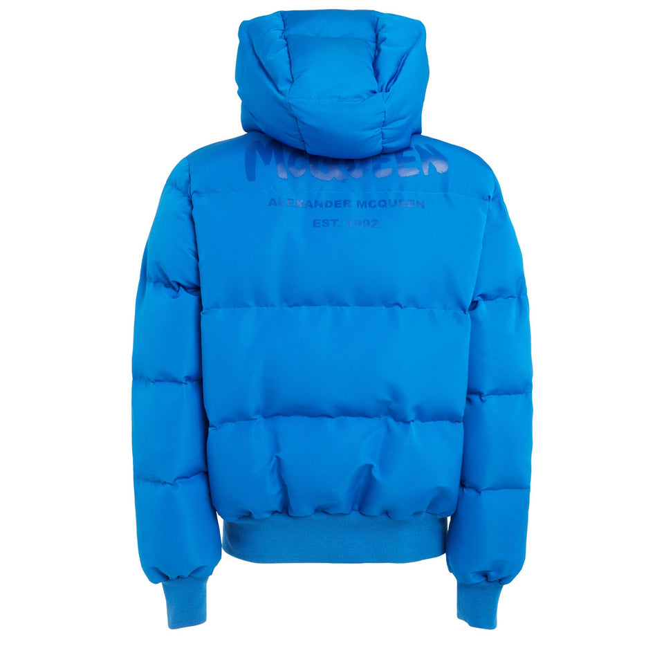 Piumino ''Graffiti'' in tessuto blu