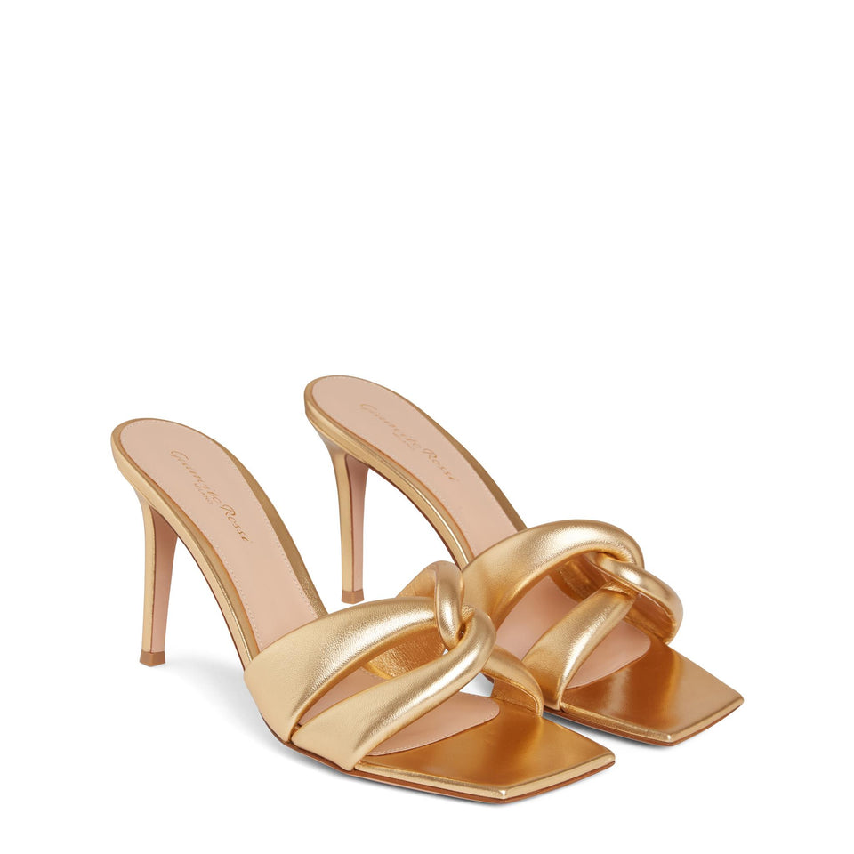 Sandali ''Mules Amour 85'' in pelle oro G10012 85RICNPSMEKO GIANVITO ROSSI