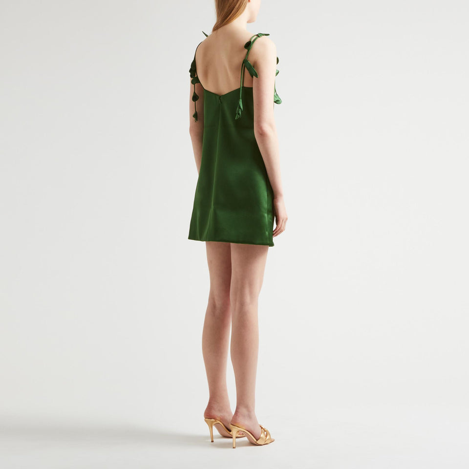 Mini abito in satin verde