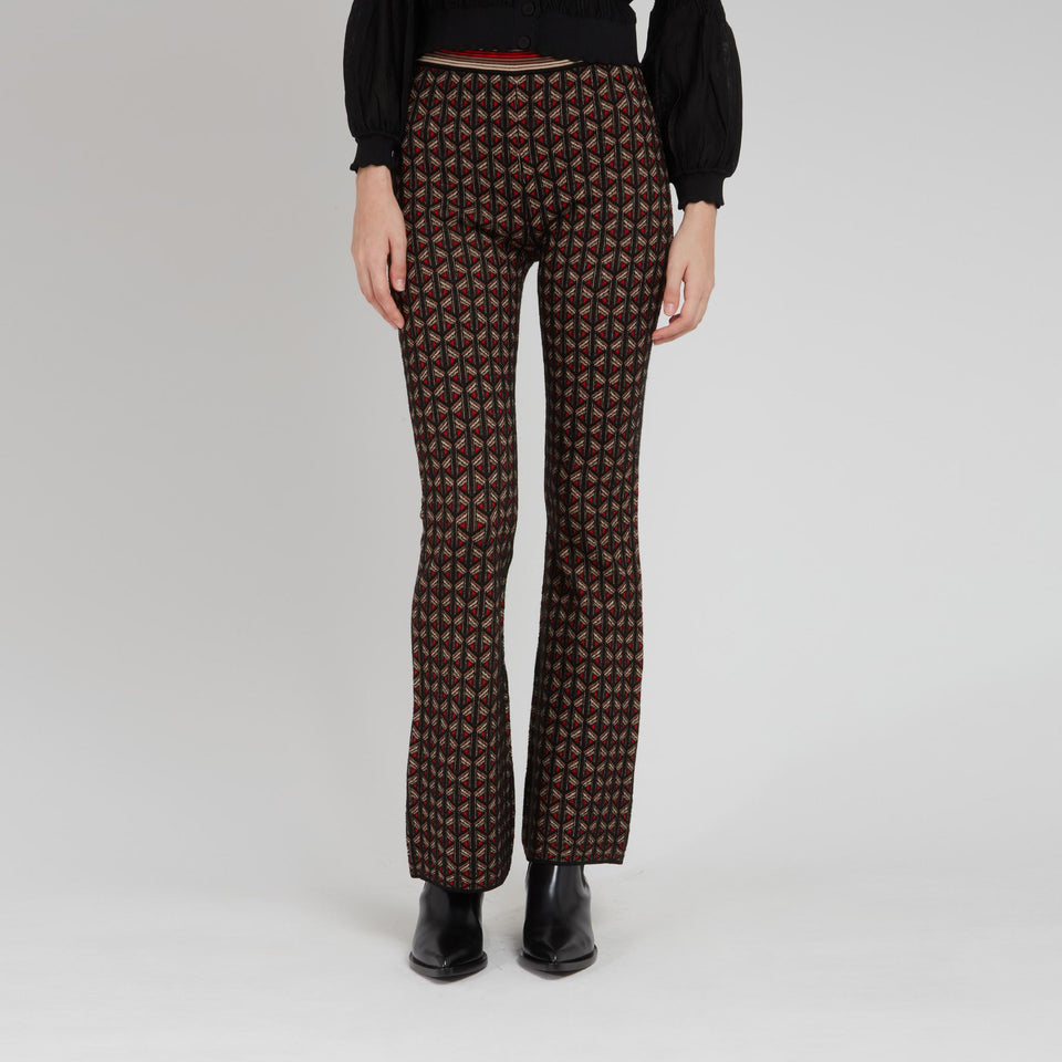 "Ashdon" flared trousers in multicolor fabric