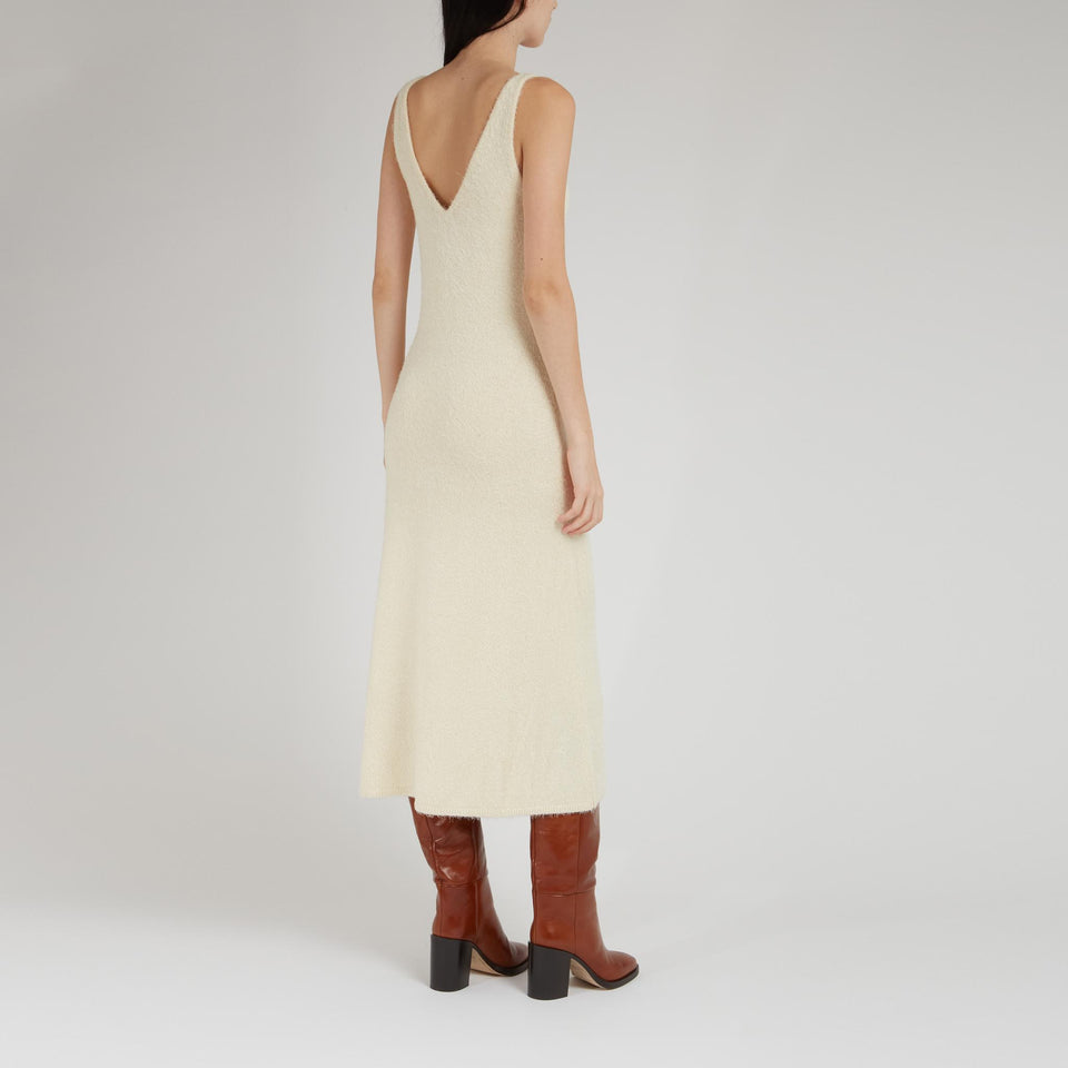 White silk "Downs" dress