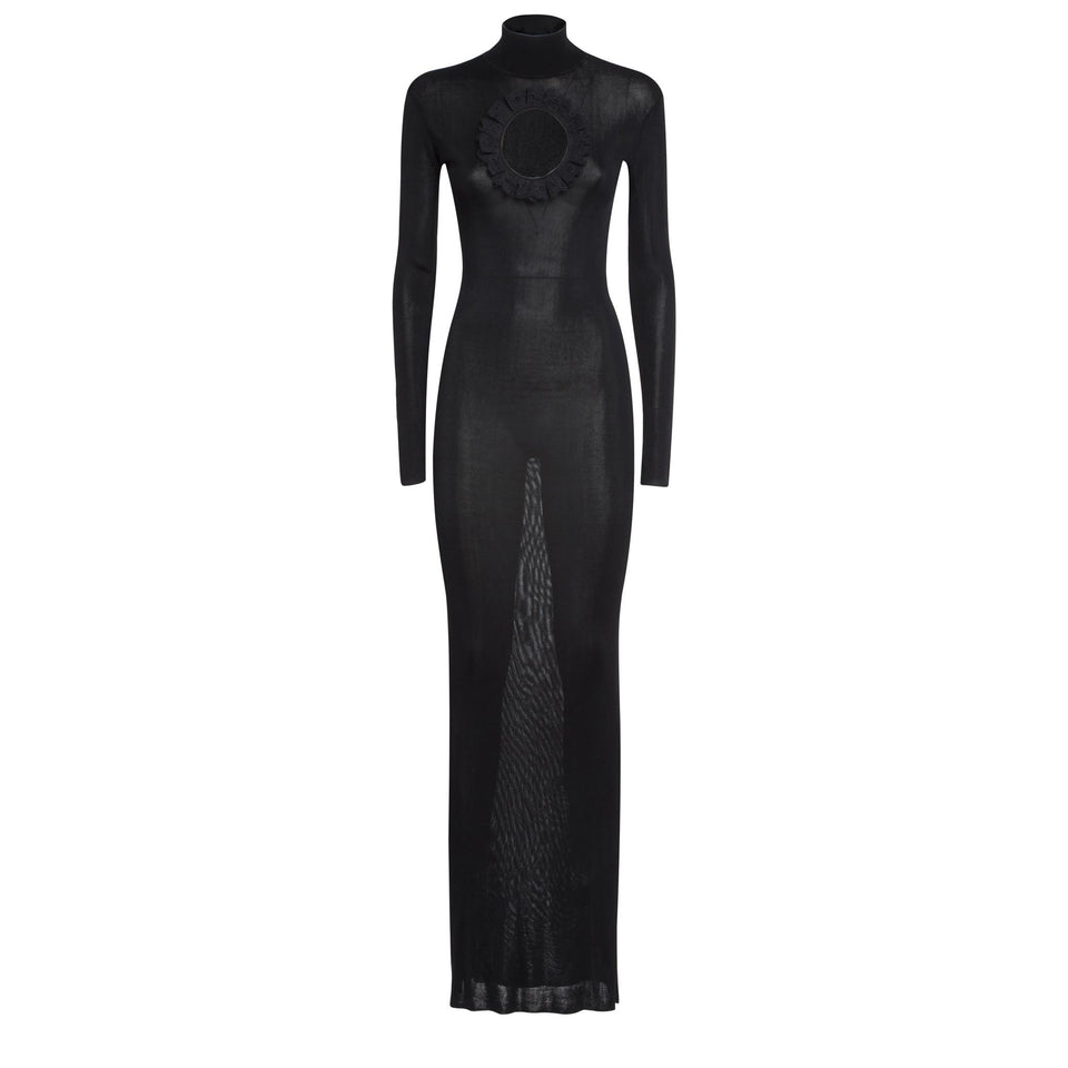 Maxi dress in black fabric