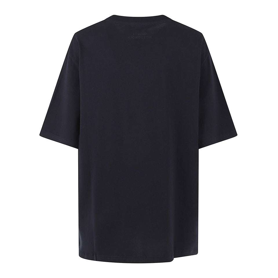 T-shirt in cotone blu BRIC SNM-1326DNAVY STUDIO NICHOLSON
