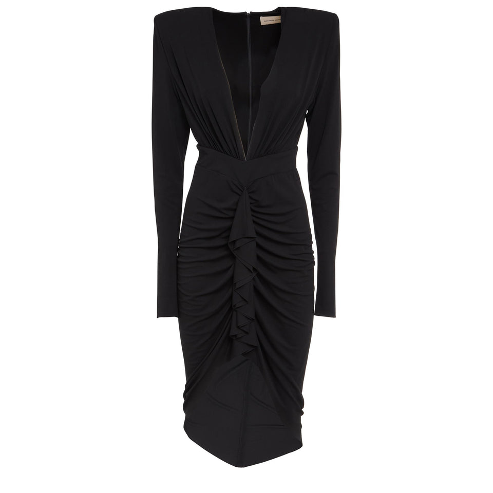 Midi dress in black fabric