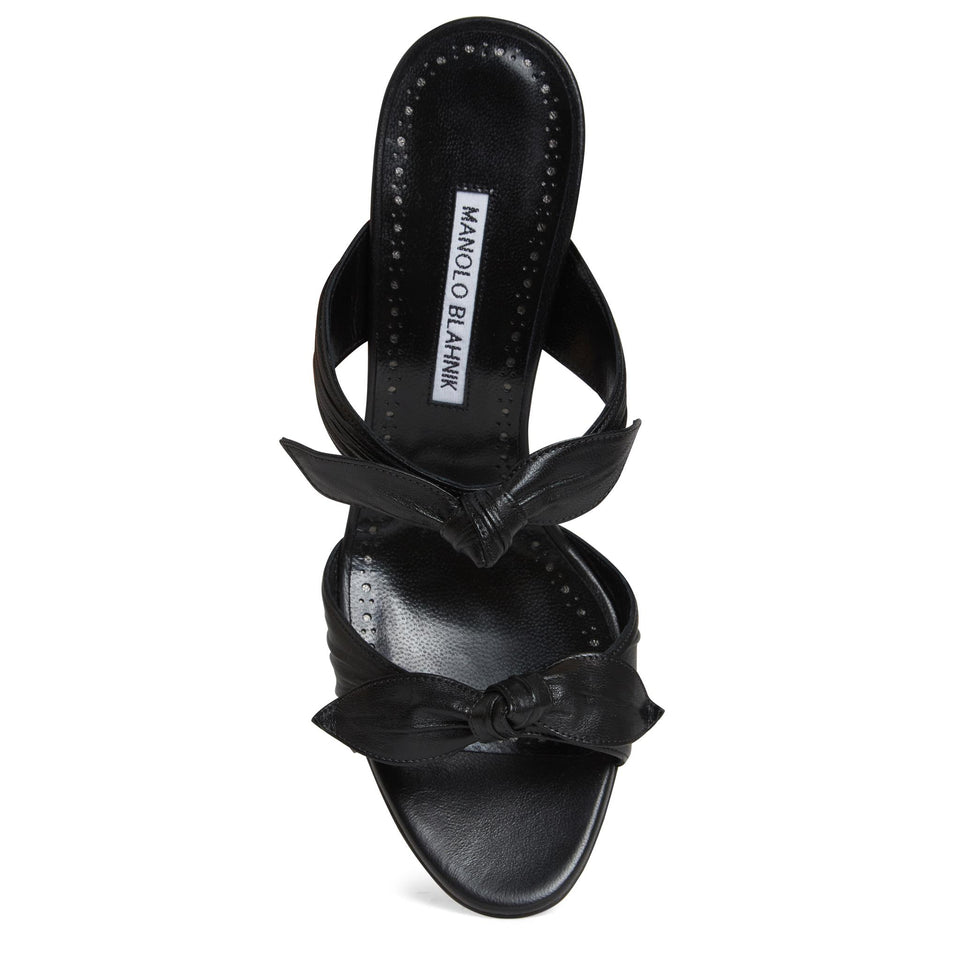 Sandalo "Lollo 70" in pelle nero 224-1604 BLCK MANOLO BLAHNIK