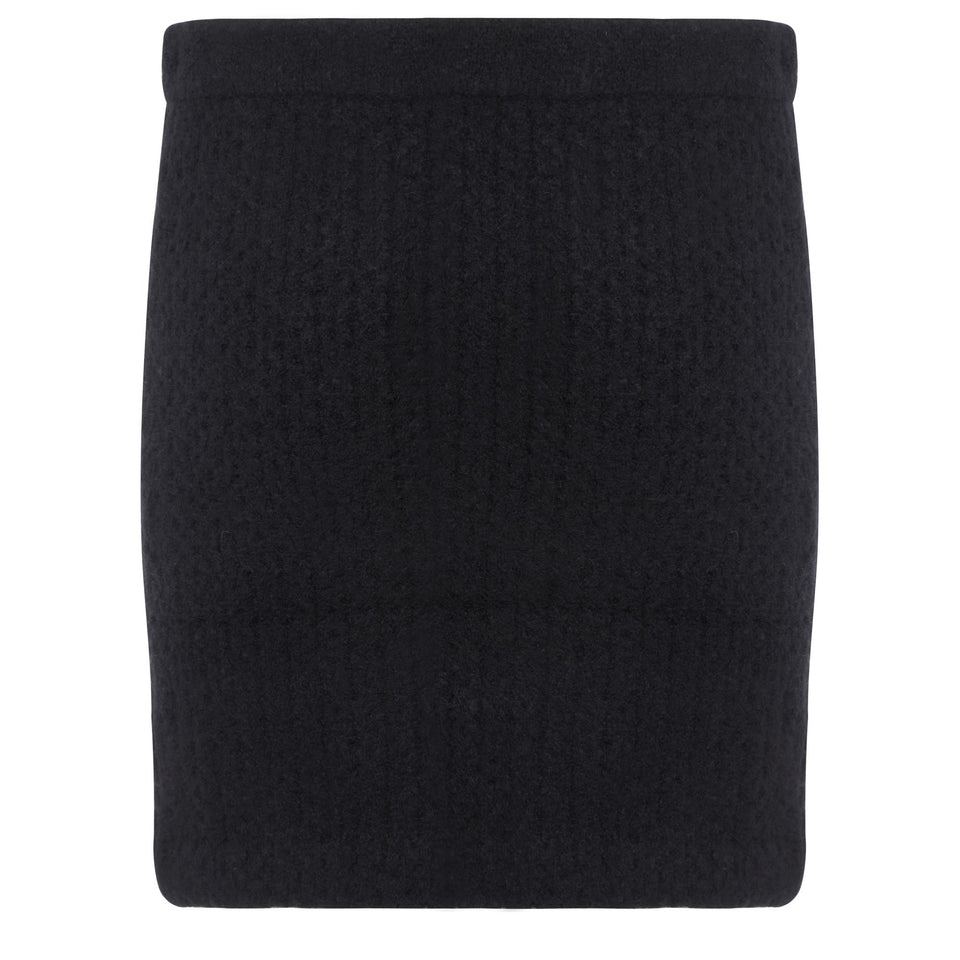 Mini gonna in tessuto nera