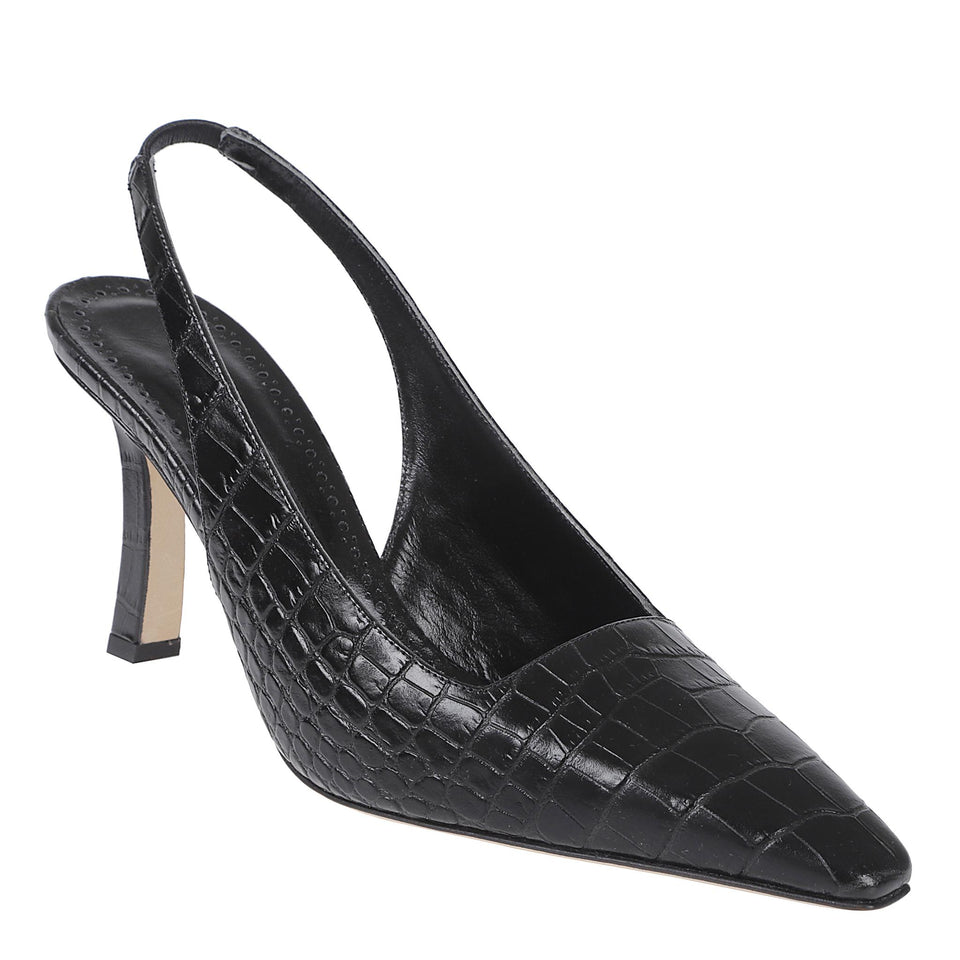 Slingback "Moira" 90 in pelle nera 325-3059 BLCK MANOLO BLAHNIK