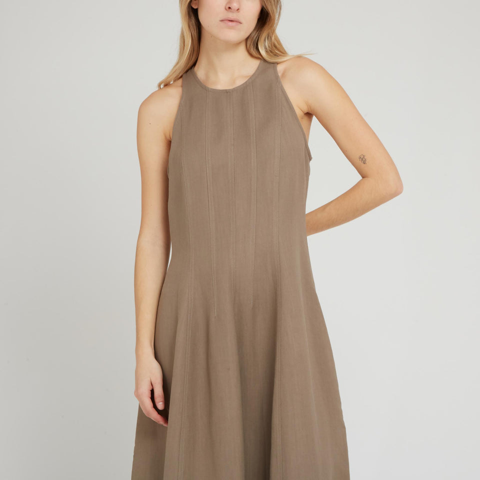 Brown linen dress
