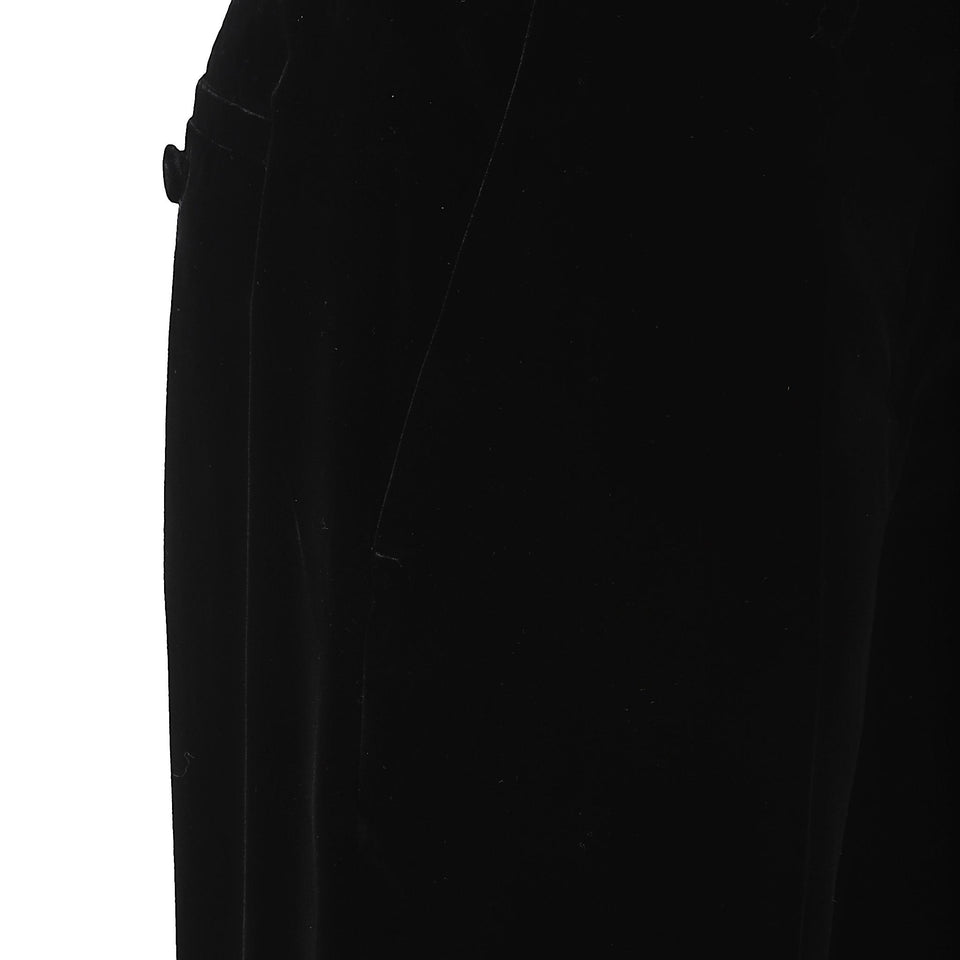 Pantalone in velluto nero 848860 QEAGW1000 ALEXANDER MCQUEEN