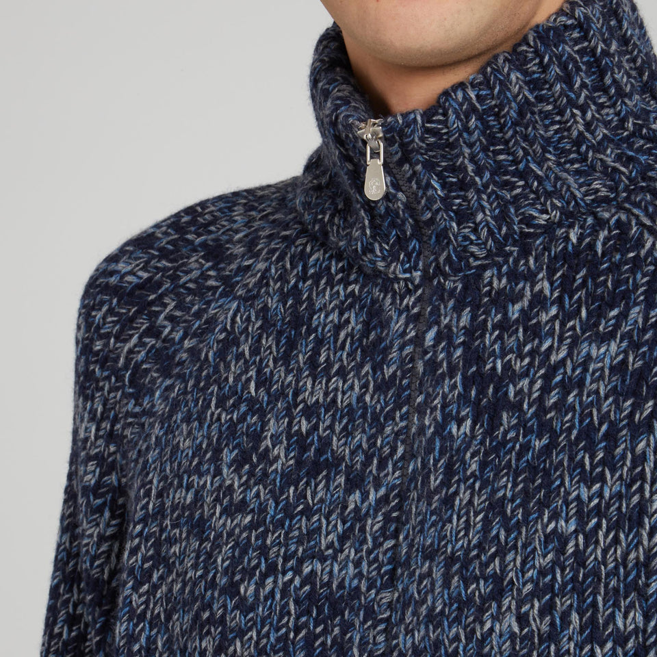 Maglione in lana e cashmere blu