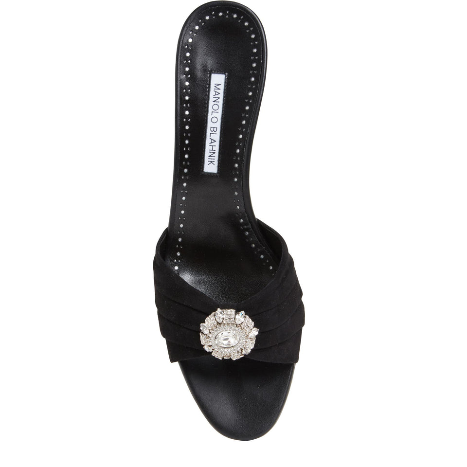 Sandalo "Ansaklo" 50 in suede nero 125-2828 BLCK MANOLO BLAHNIK