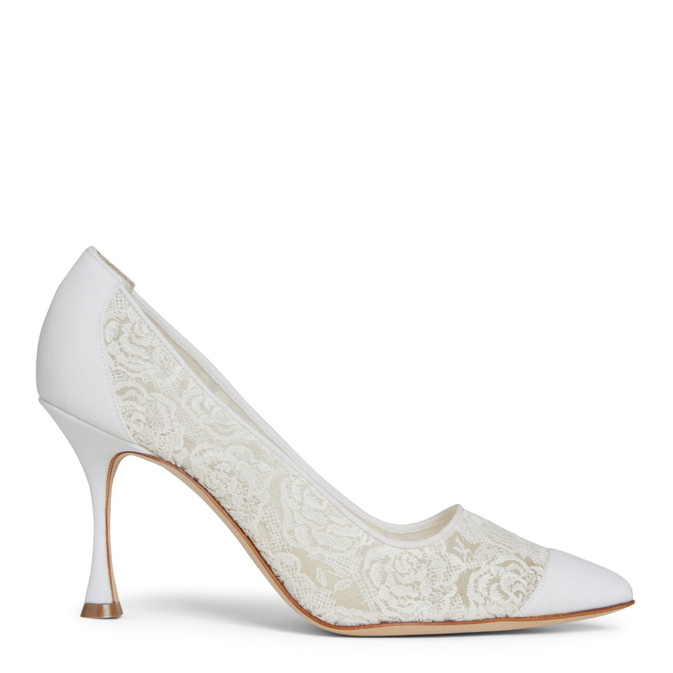 Décolleté "Sololaria 90" in pizzo bianche 224-1655 MCRM/YWOV MANOLO BLAHNIK