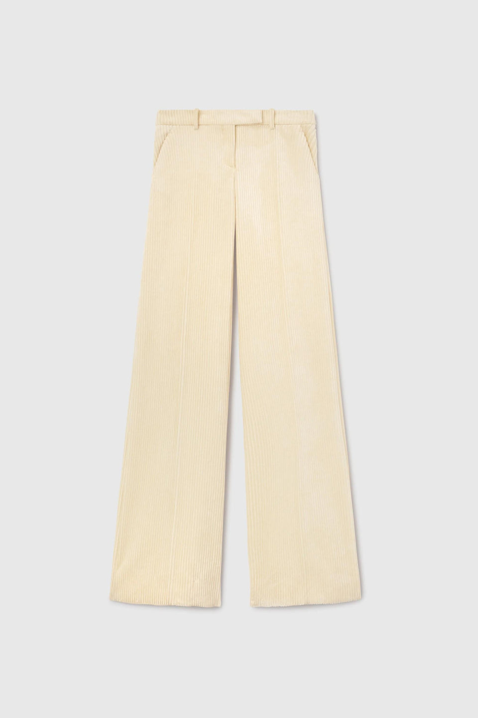 White velvet trousers