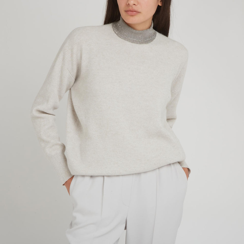 Maglia in cashmere beige