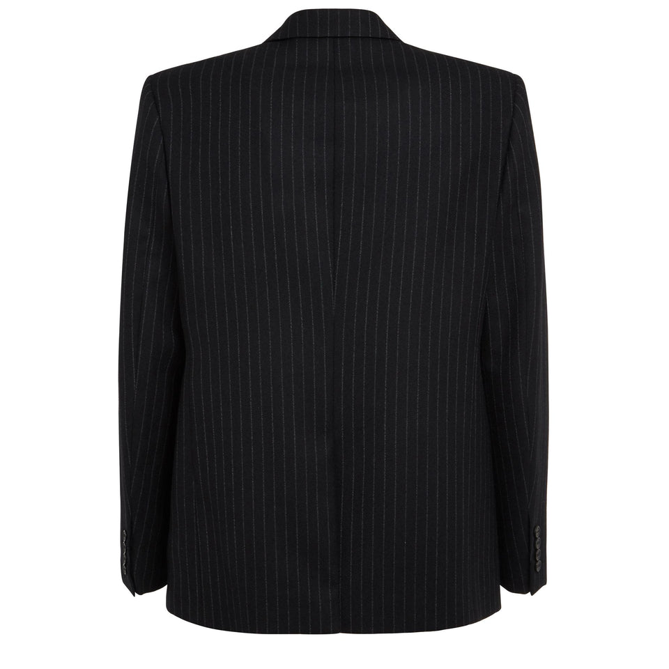 Giacca in flanella di lana nera - GIO MORETTI