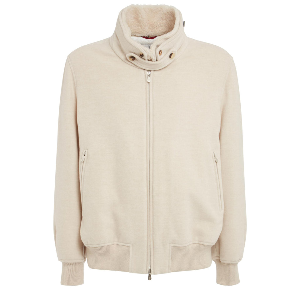 Giubbotto in cashmere beige