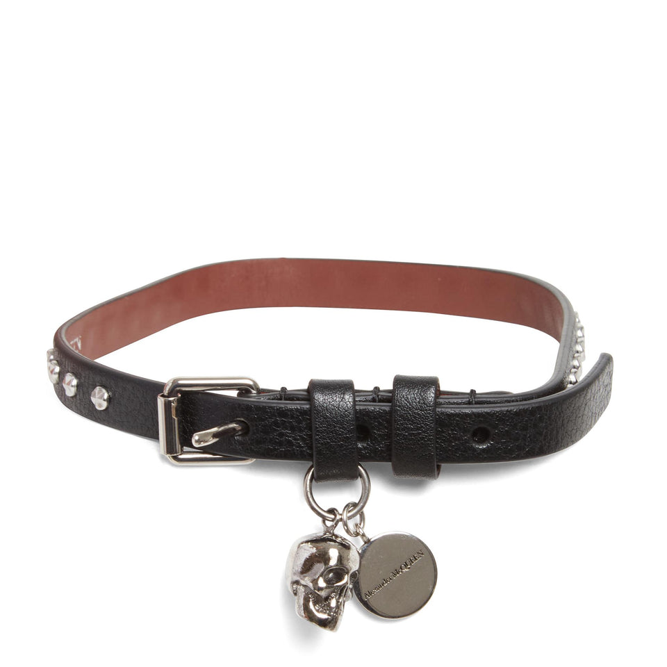 Black leather bracelet