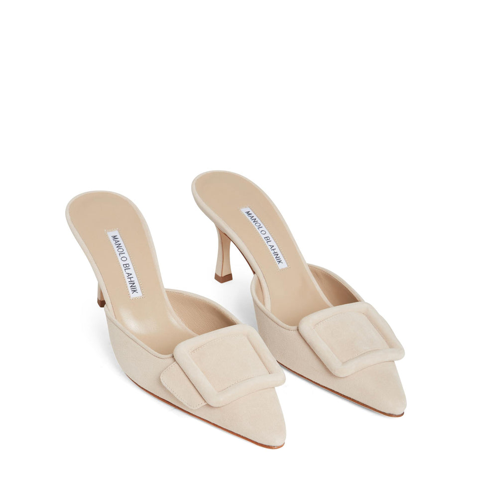 Sandali ''Maysale'' in suede rosa 9XX-0247 0006 MANOLO BLAHNIK