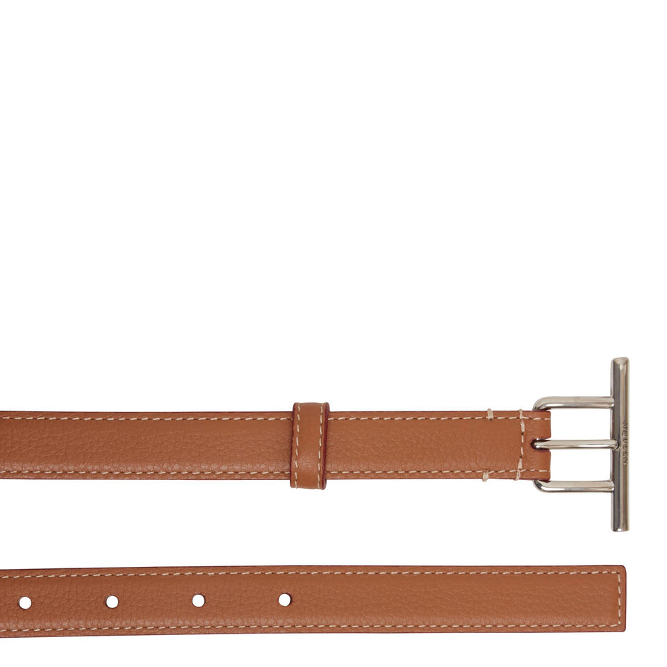 Cintura in pelle marrone