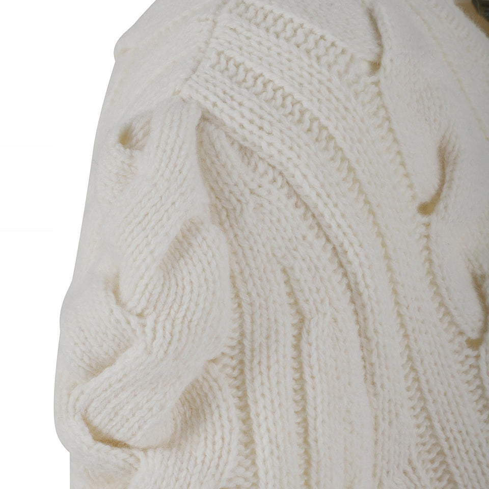 Maglia in lana avorio 848809 Q1BE19004 ALEXANDER MCQUEEN