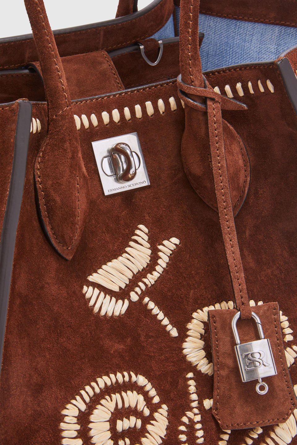 Brown suede ''Marcie'' bag