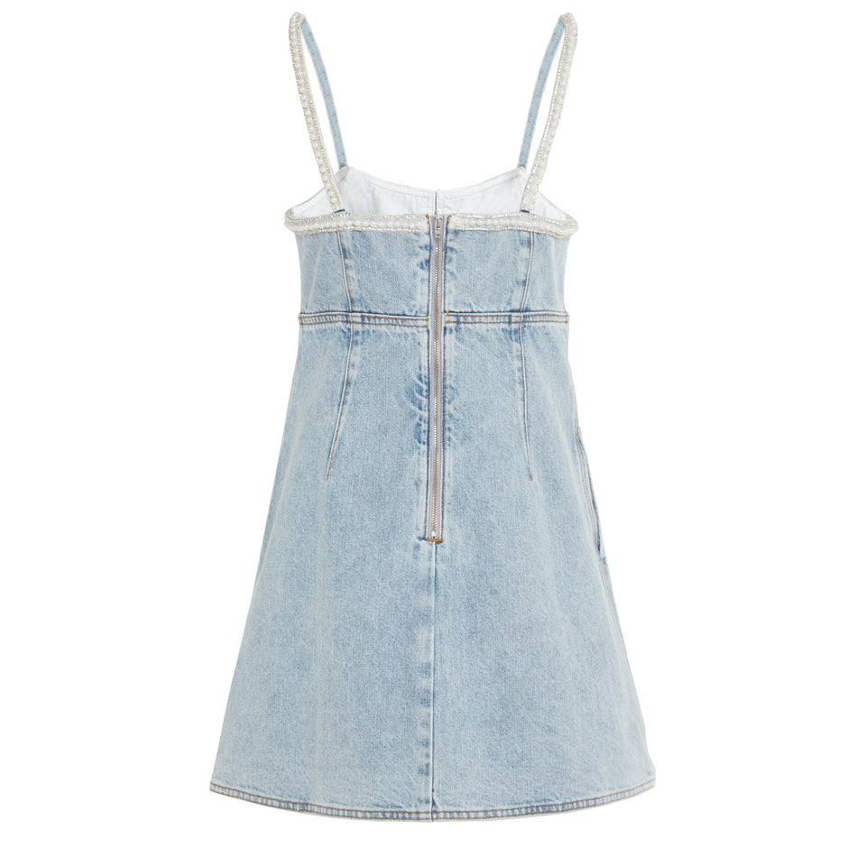 Mini abito in denim azzurro