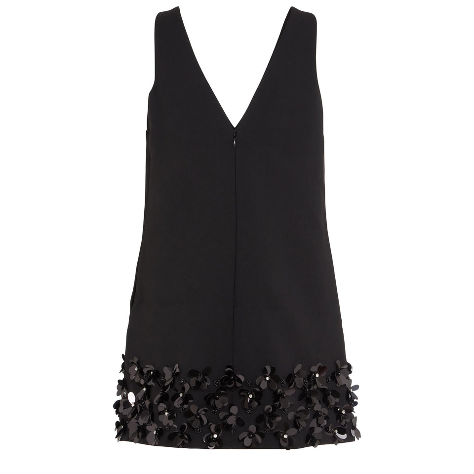 Short dress in black fabric