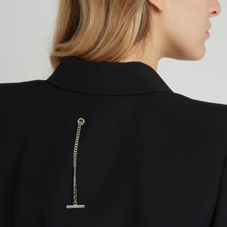 Blazer doppio petto in lana nero