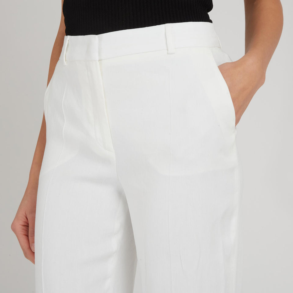White linen trousers