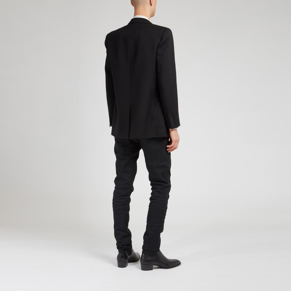 Giacca in flanella di lana nera - GIO MORETTI