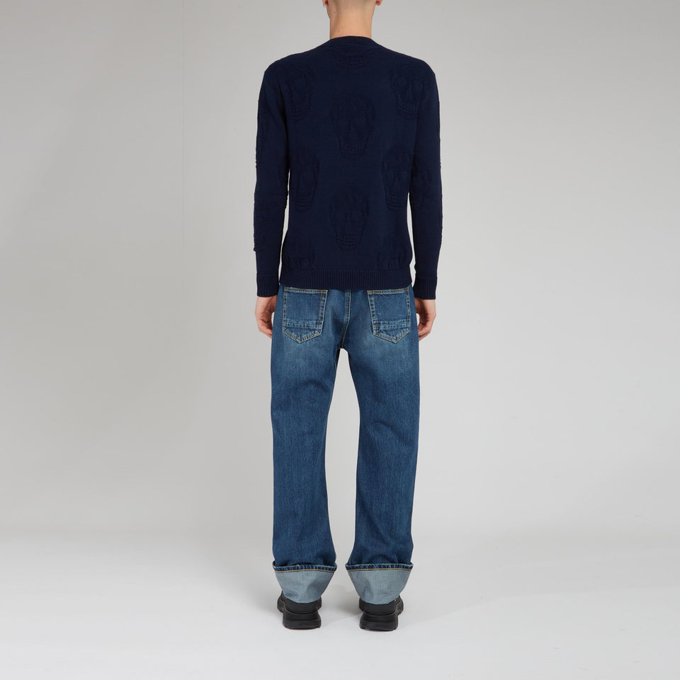 Maglia in cotone blu