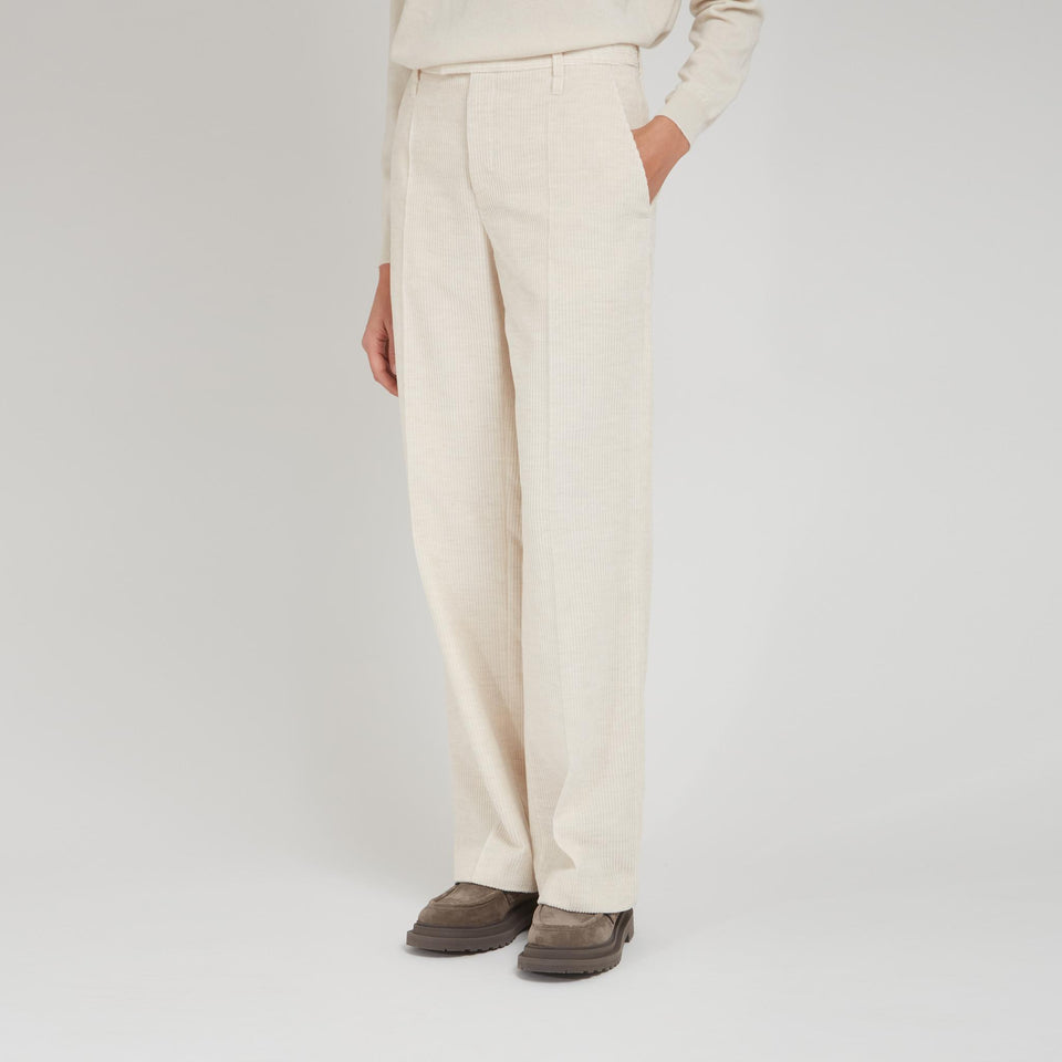 Pantalone in tessuto beige
