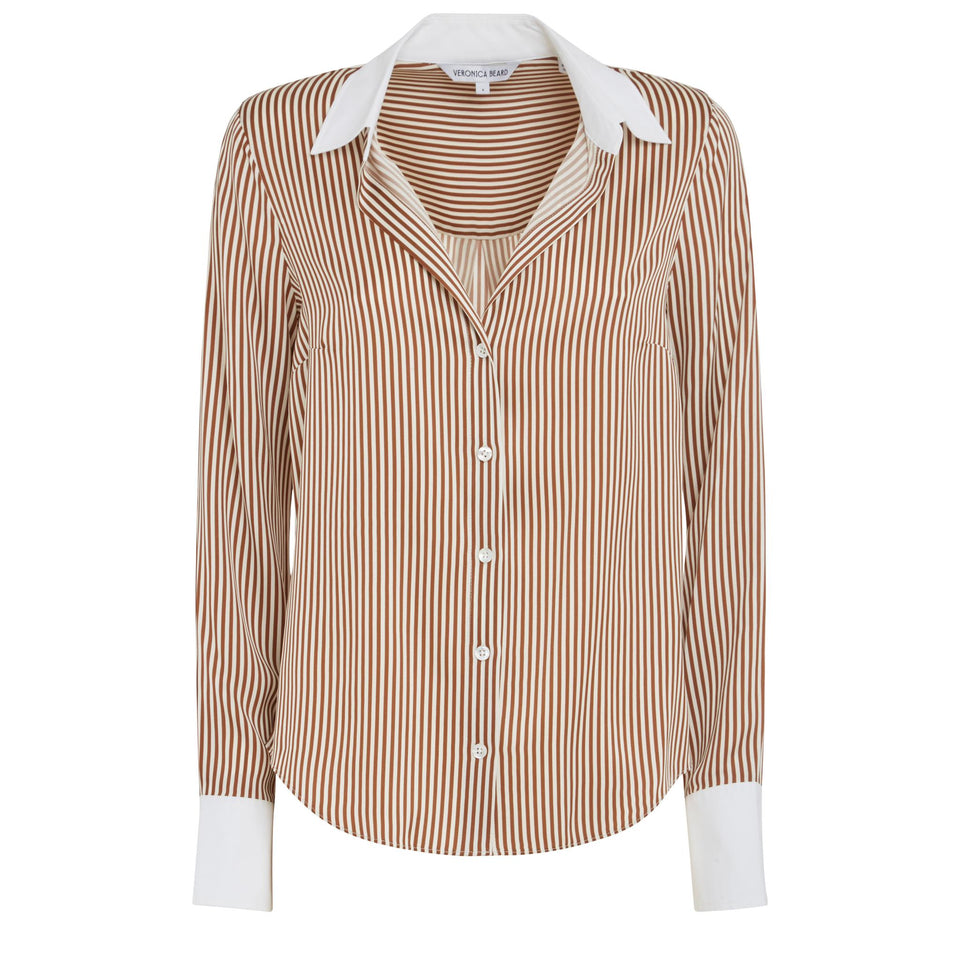 Camicia in cotone marrone