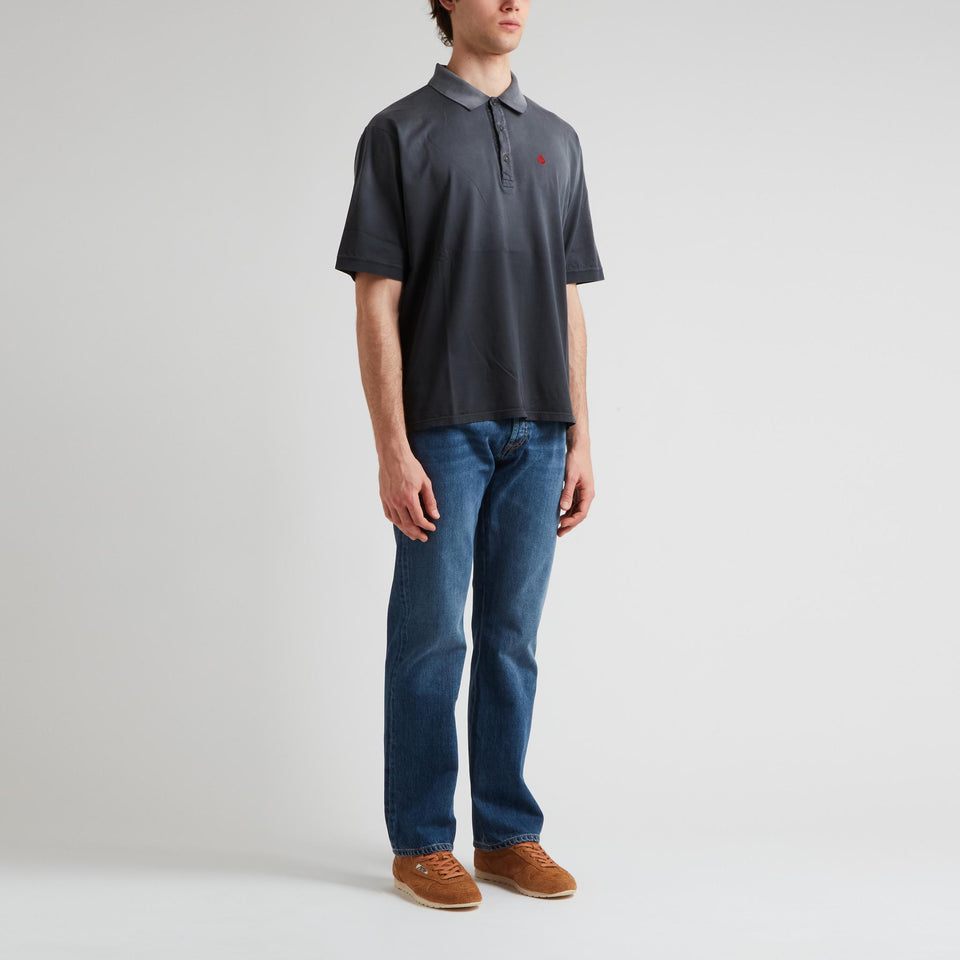 Polo in cotone grigia