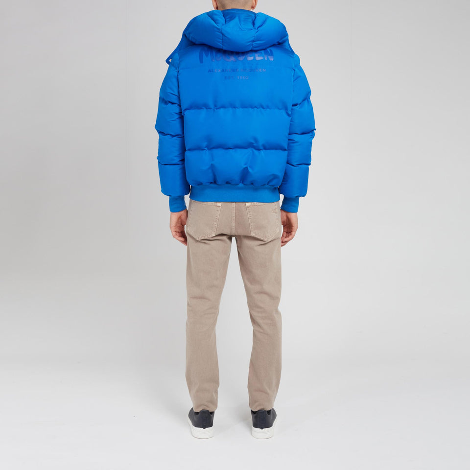 Piumino ''Graffiti'' in tessuto blu