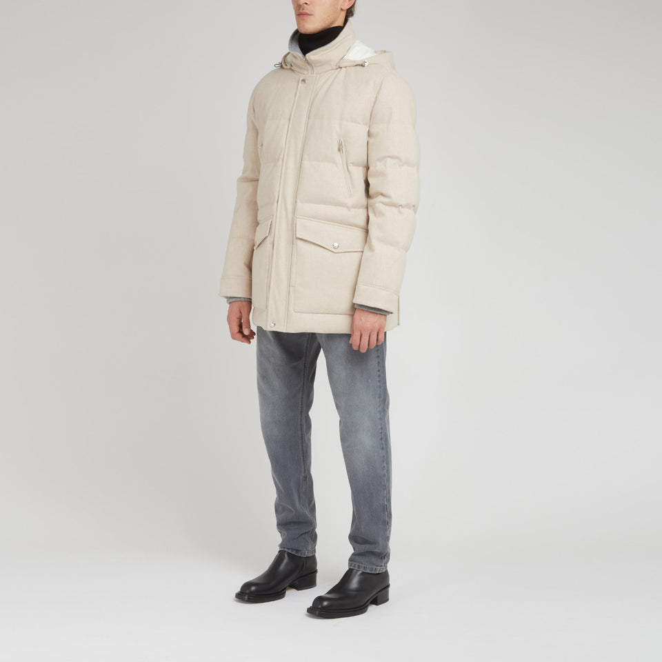 Piumino in lana beige