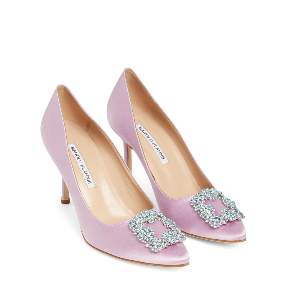 Decolletè ''Hangisi 90'' in raso rosa 9XX-0230 0006 MANOLO BLAHNIK