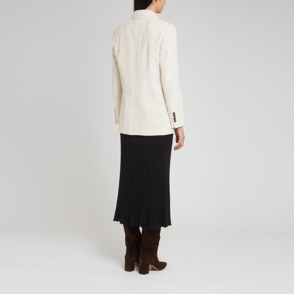 Double breasted blazer in white fabric