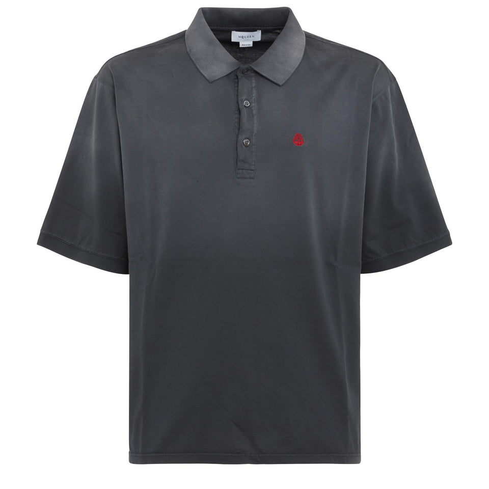 Polo in cotone grigia