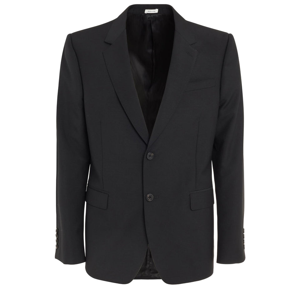 Giacca monopetto in lana nera