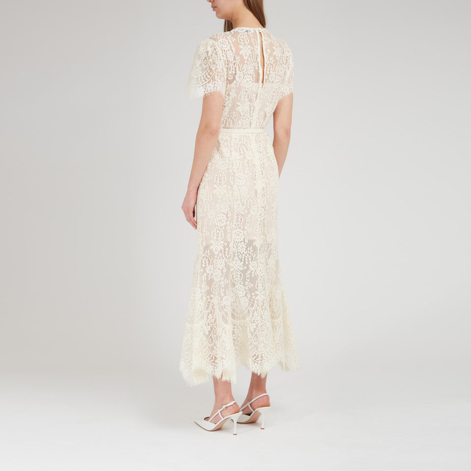 Abito in pizzo bianco