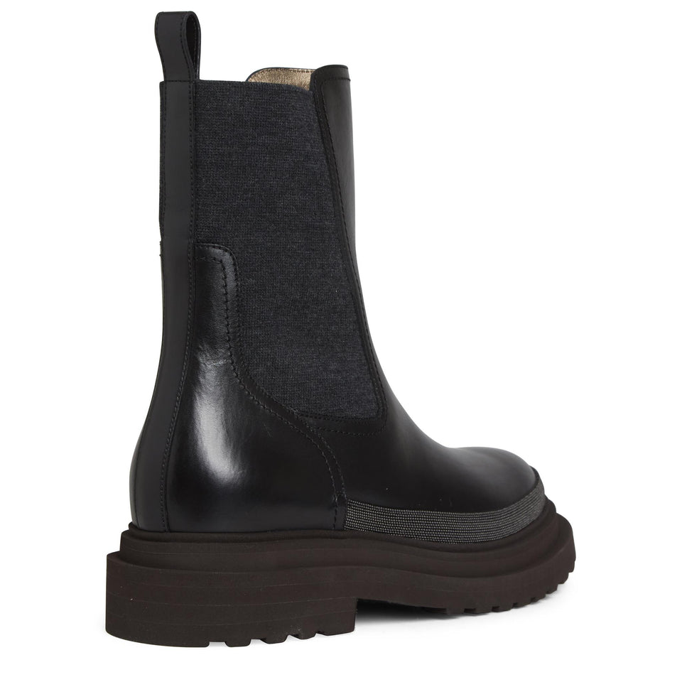 Stivaletto in pelle nero MZOLG2745 C101 BRUNELLO CUCINELLI