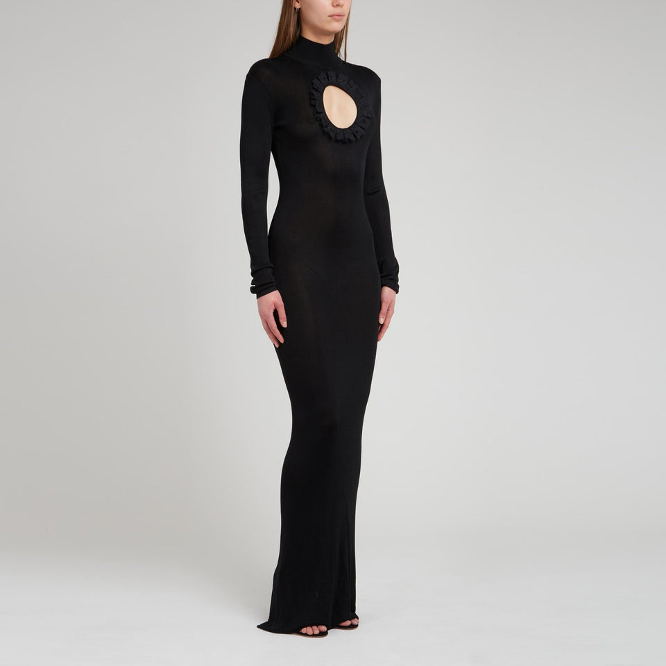 Maxi dress in black fabric