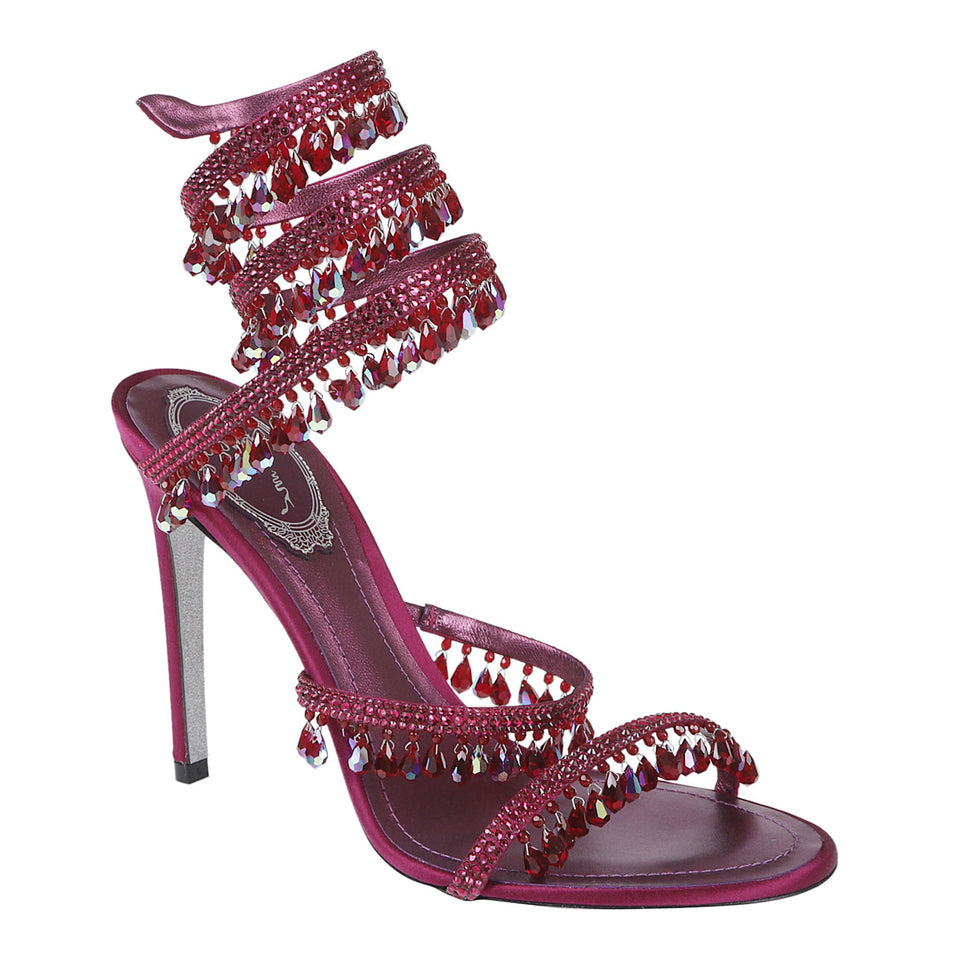 Sandalo ''Chandelier'' con cristalli fuxia C12535-105 R001Y357PORPORA RENE CAOVILLA
