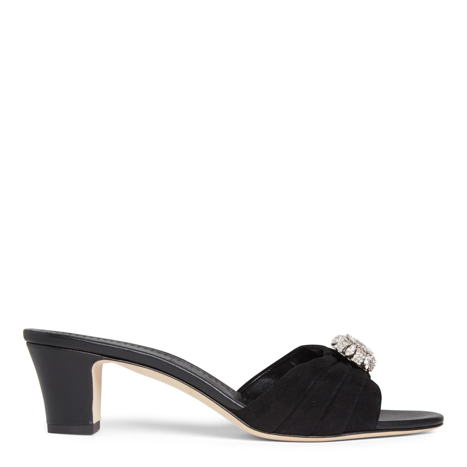 Sandalo "Ansaklo" 50 in suede nero 125-2828 BLCK MANOLO BLAHNIK