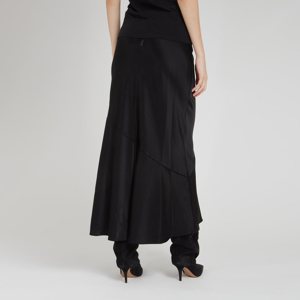 Long black fabric skirt