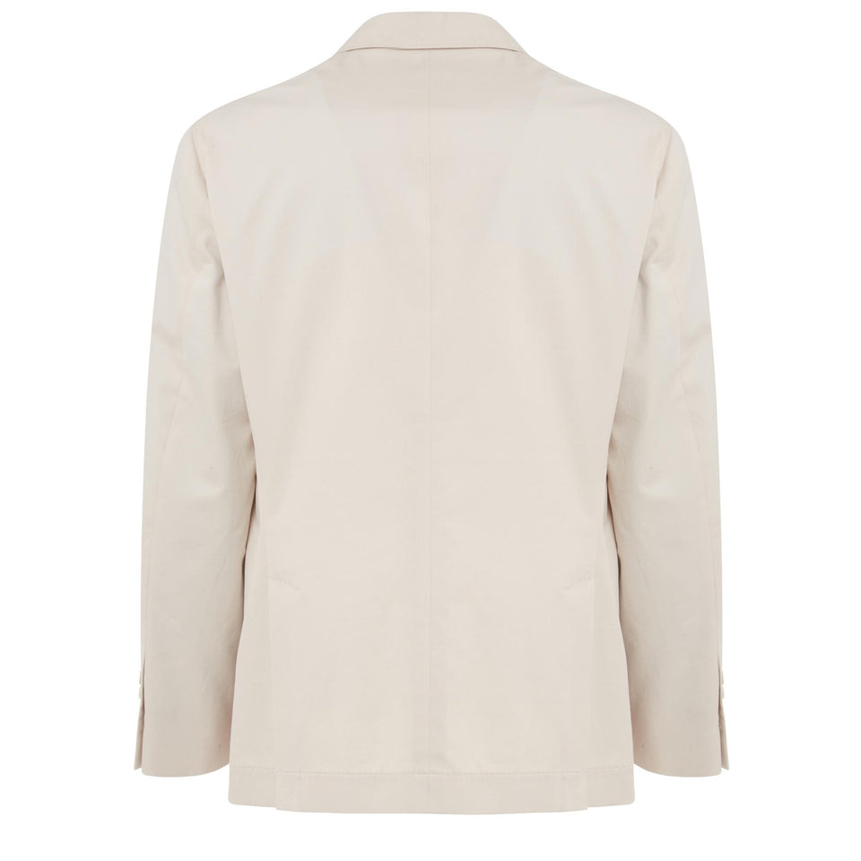 Blazer mono petto in cotone beige